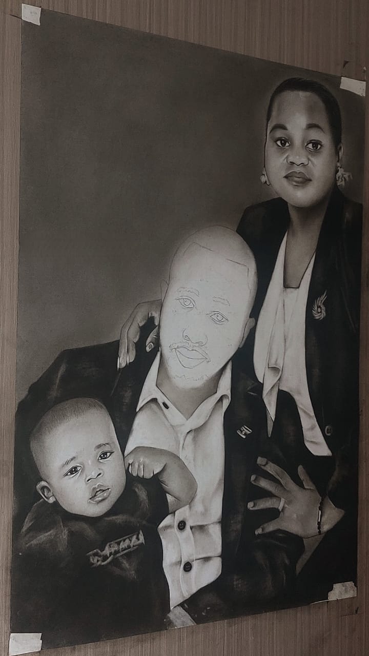Detailed pencil portrait study